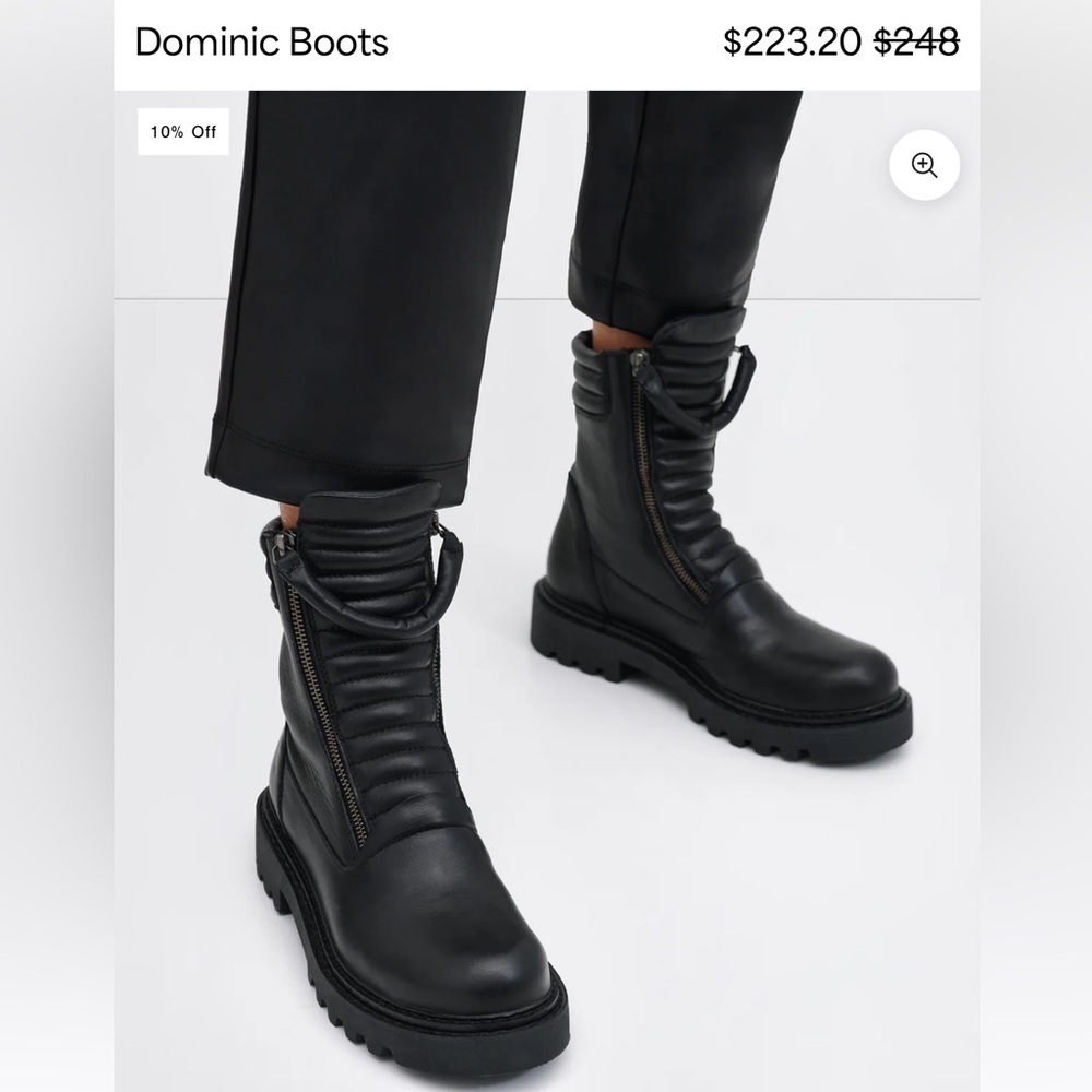 marcella NYC dominic zip boots leather lug sole 39 9